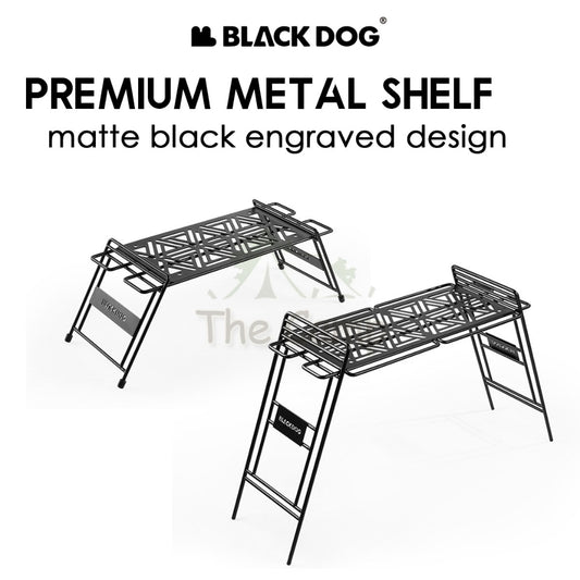 Blackdog Premium Metal Shelf Foldable Storage Rack Folding Rack Matte Black Engraving Small Large BD-ZWJ001