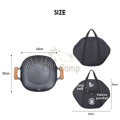 Blackdog BBQ Grill Pan Non Stick Coating Outdoor Camping Korean Style Design Wok Frying Cooking Cookware CBD2300CW011