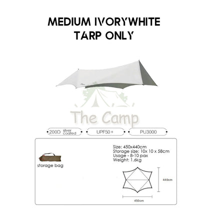 VIDALIDO Monster Tarp Flysheet Silver Coating Black Coated Camping Waterproof Shelter Tent Awning