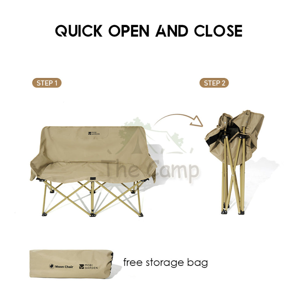 Mobi Garden Foldable Double Chair Love Seat Camping Moon Chair Folding Hiking Tent Nail Peg Flysheet Table NX22665051