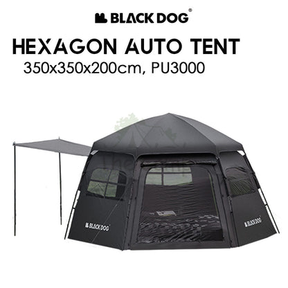 Blackdog Hexagon Automatic Tent Dome Shelter Outdoor Camping Black Hexagonal Tenda Khemah CBD2300QT012