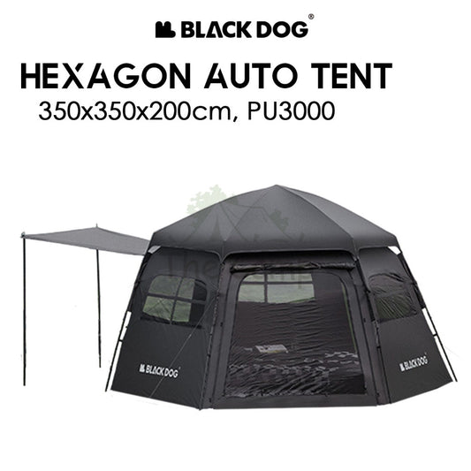 Blackdog Hexagon Automatic Tent Dome Shelter Outdoor Camping Black Hexagonal Tenda Khemah CBD2300QT012