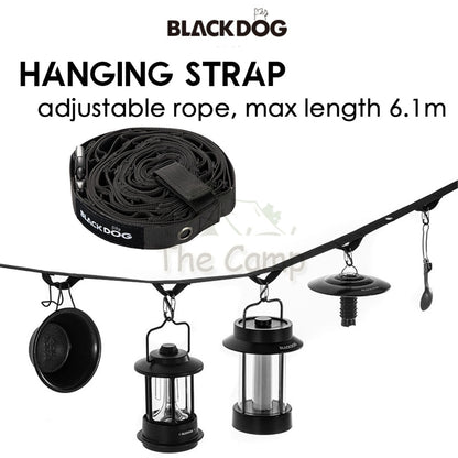 Blackdog Hanging Strap Outdoor Lanyard Adjustable Rope Free Carabiner Clothesline Lamp Hanger Hook String BD-TMPJ003