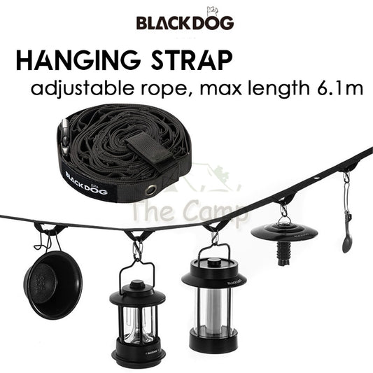 Blackdog Hanging Strap Outdoor Lanyard Adjustable Rope Free Carabiner Clothesline Lamp Hanger Hook String BD-TMPJ003