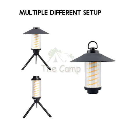 L03 Spiral Torch Light Camping Outdoor Hanging LED Lantern White Laser Atmosphere Lamp Hiking Breathing High Brightness