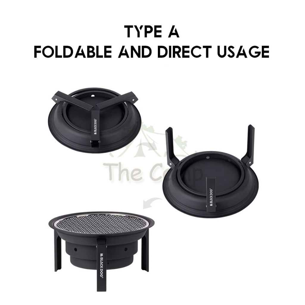 Blackdog Round Charcoal BBQ Grill Fire Pit Stove Outdoor Camping Folding Foldable Barbecue Firepit CBD2450CF010