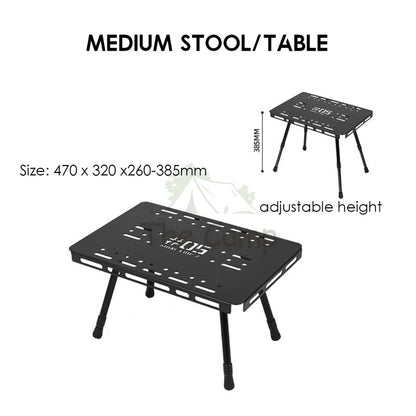 Shinetrip Stool Table for Aluminium Box Set Expandable IGT Storage Box 44L 72L Tactical Case Stool Table Outdoor Camping