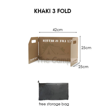 Foldable Outdoor Windshield 3 4 Fold Top Stove Windscreen Wind Sheild Portable Camping Cooking Cookware Pot Grill Pan