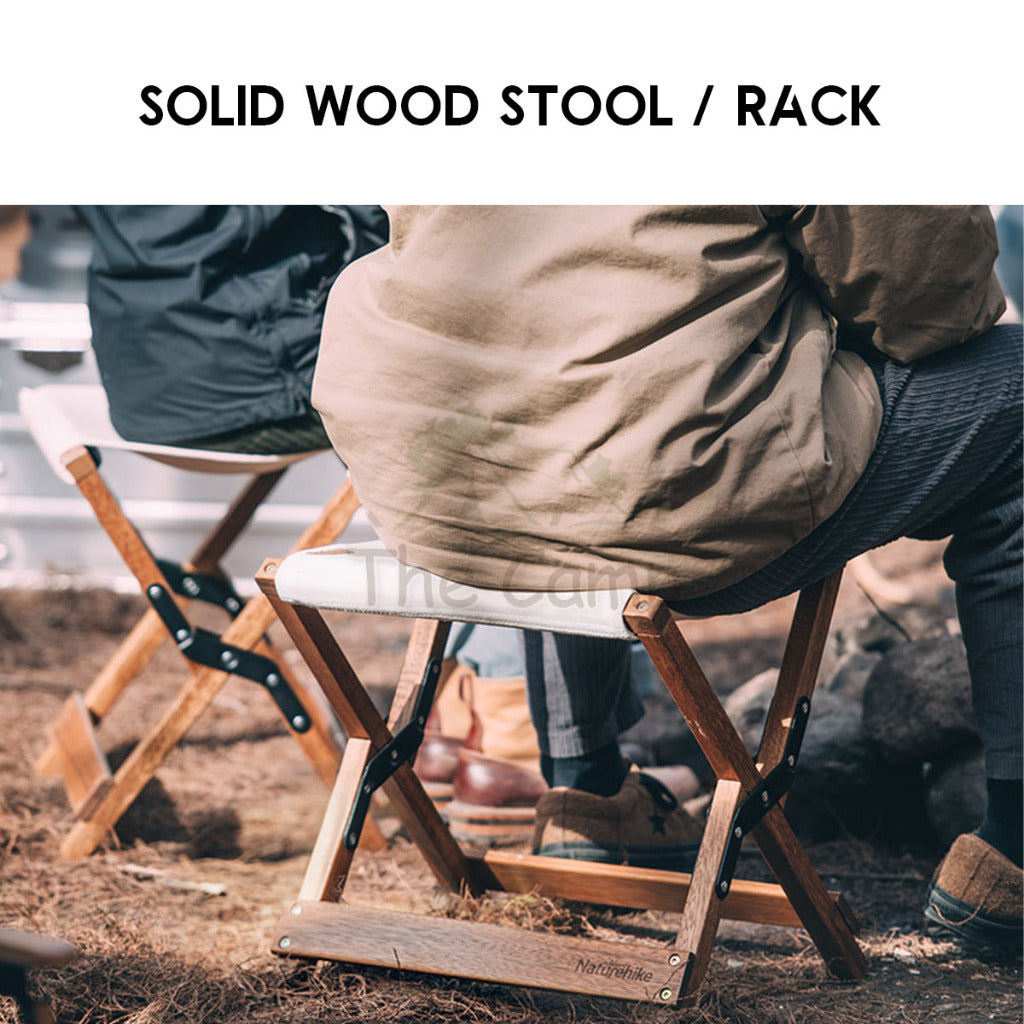 Naturehike Folding Stool Rack Portable Outdoor Camping Fishing Chair Beech Canvas Sketch Stool Bench Chair NH20JJ014