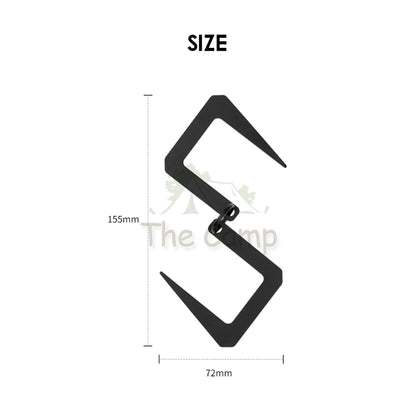 S Shape Chain Carabiner Foldable Camping Outdoor Heavy Duty Durable Flexible Foldable Stainless Steel Two Way Hook
