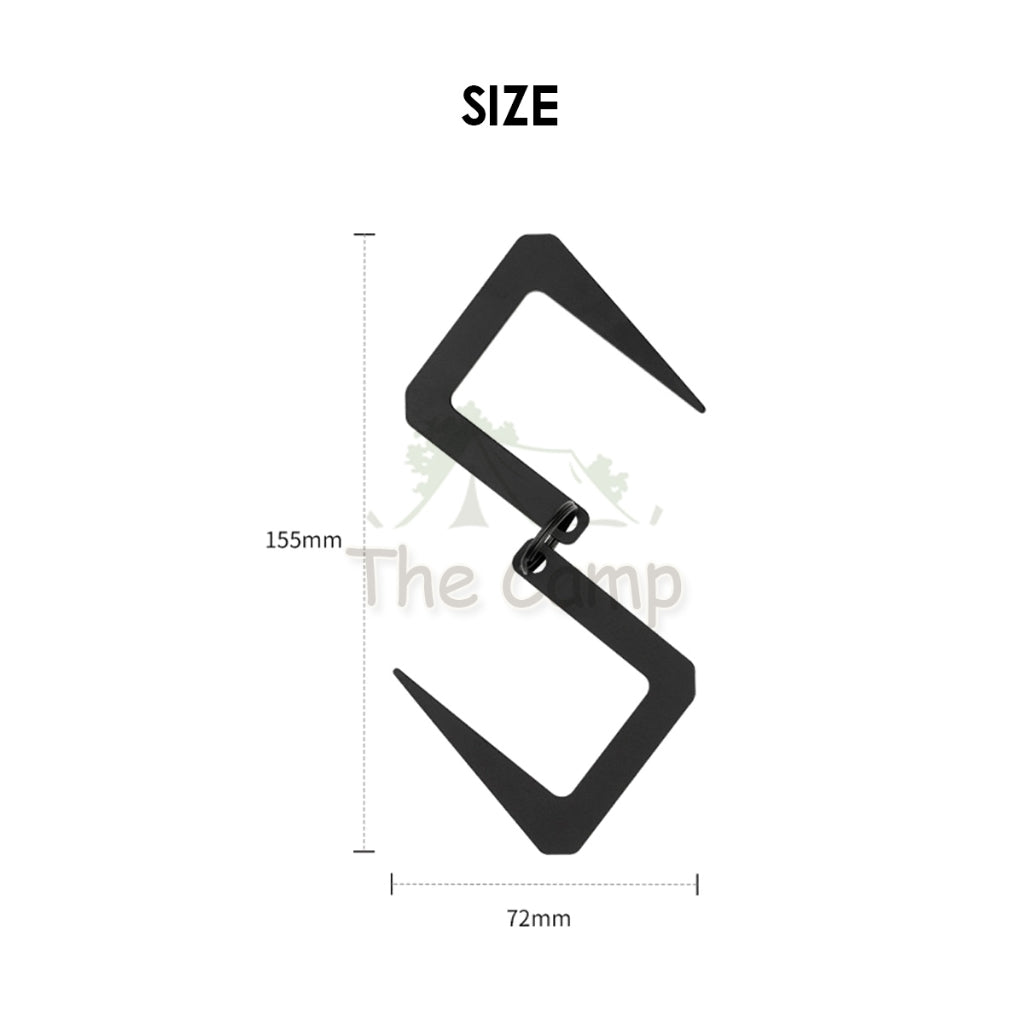 S Shape Chain Carabiner Foldable Camping Outdoor Heavy Duty Durable Flexible Foldable Stainless Steel Two Way Hook