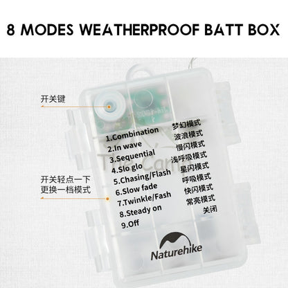 Naturehike Atmosphere String Light Waterproof Outdoor Camping Hanging Tent Lamp Wind Rope Latern Multimode CNH22DQ019