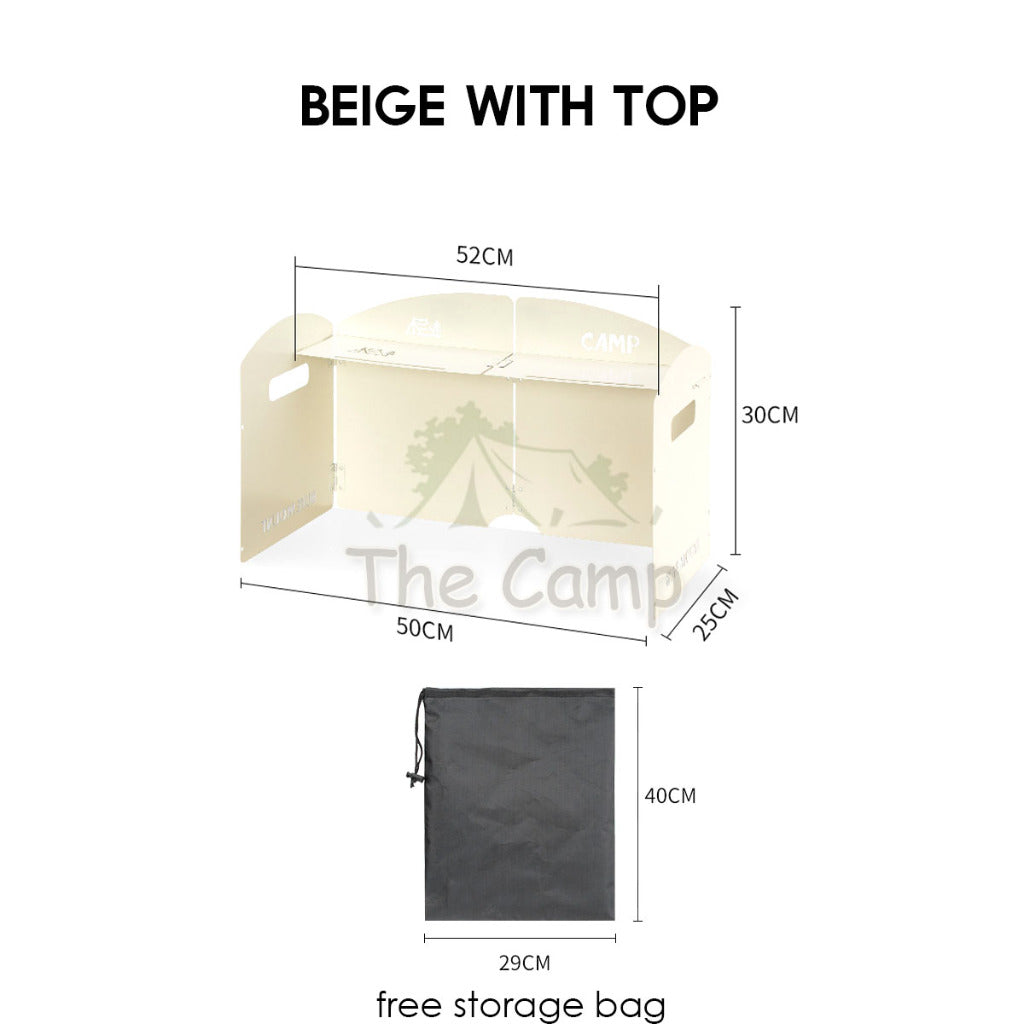 Foldable Outdoor Windshield 3 4 Fold Top Stove Windscreen Wind Sheild Portable Camping Cooking Cookware Pot Grill Pan