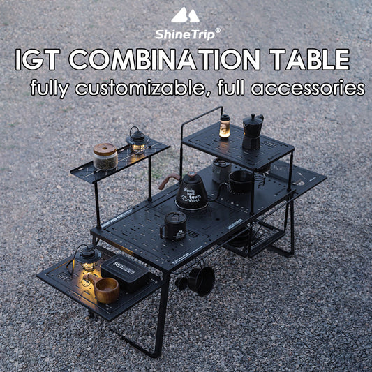Shinetrip IGT Combination Table Module Outdoor Camping Plate Dish Rack Soto Stove Lamp Pole Spider Star Panel Tea Tray