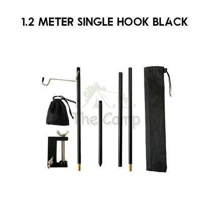 Camping Lamp Pole 1.2m / 1.5m Single / Double Light Hanger Rod Adjustable Lantern Stand Outdoor Spider Tray Top Panel