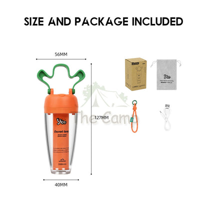 Shinetrip Carrot Light Radish Lamp Free Bag Optional Double Tripod Fan Camping Outdoor LED Lantern Atmosphere Tent
