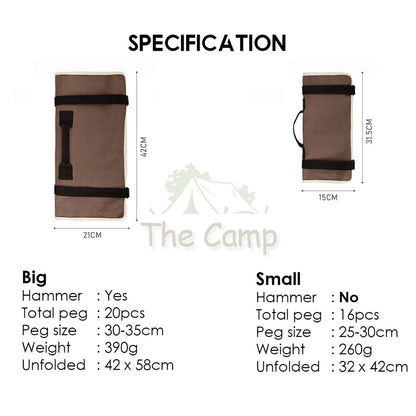 Naturehike Peg Storage Bag Large Small Size Stake Hammer Nail Bags Tent Tarp Paracord Rope Store Camping NH20PJ093
