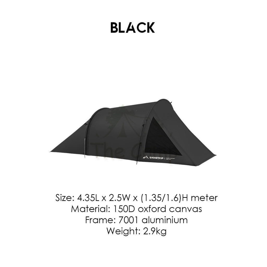 Shinetrip 05 Series Tunnel Tent 1 Room 1 Living Hall Extendable Tarp Camping Outdoor Tactical Black Khaki Army Green