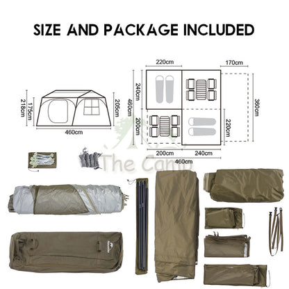 Naturehike Village Suite Auto Tent 3 Room 2 Living Hall Large Outdoor Camping Flysheet CNH23ZP12004