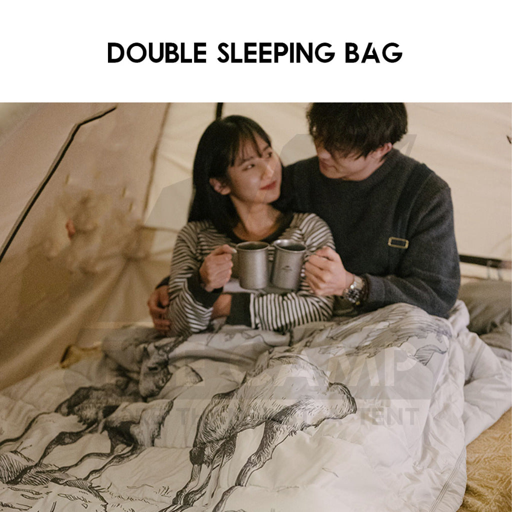 Naturehike Double Sleeping Bag With Pillow 2 Person Outdoor Camping Cotton Travel Portable Envelope NH21MSD06