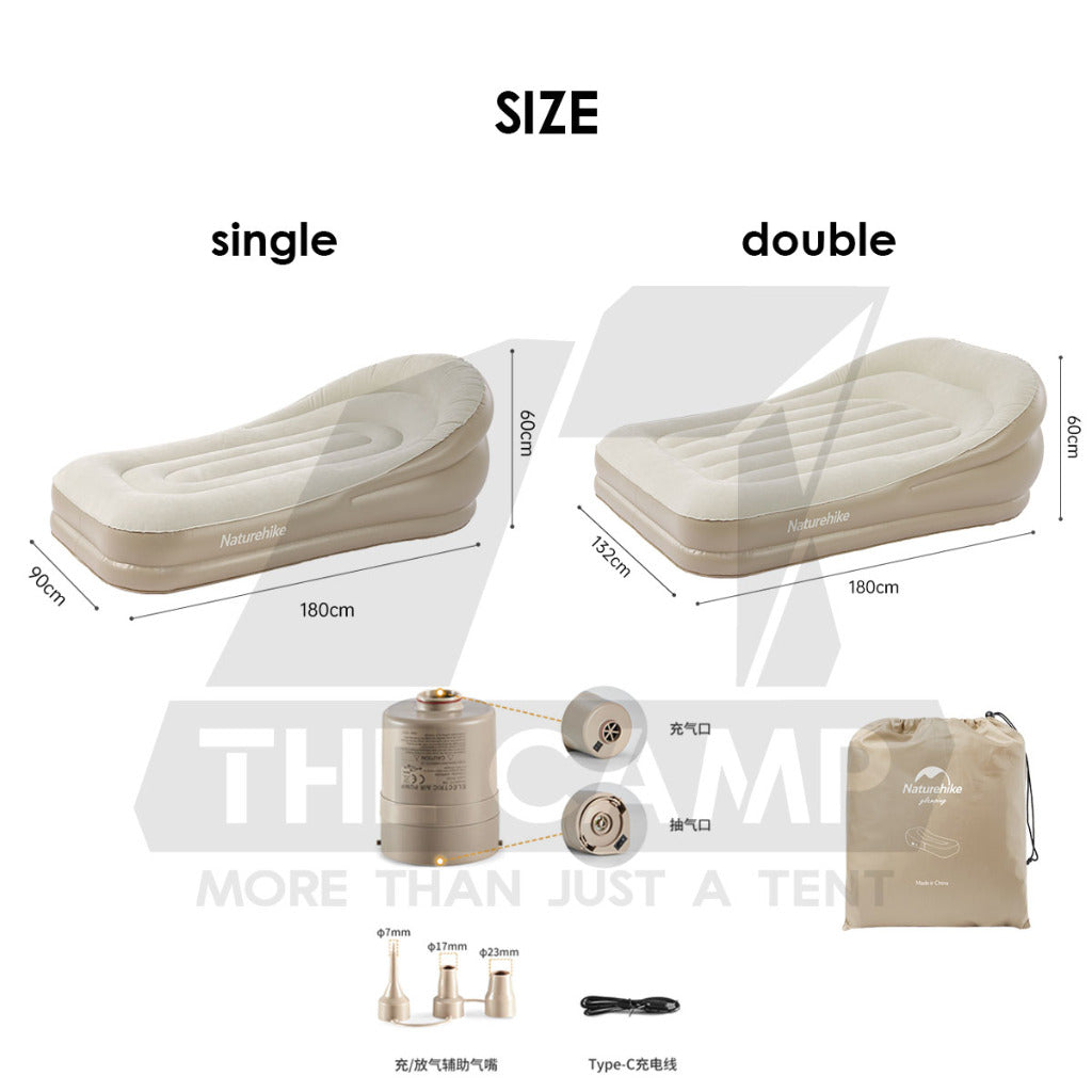 Naturehike Inflatable Sofa Bed Outdoor Camping Chair Single Double Bed Mattress Table Flysheet Tarp Pump CNK2300DZ020
