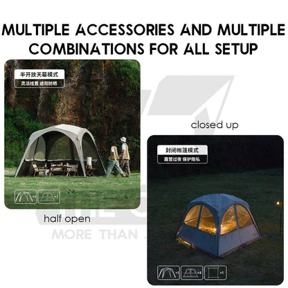 Naturehike Auto Dome Shelter Camping Tarp Inner Tent Extension Flysheet Door Mesh TPU Cloth Groundsheet CNK230WS014