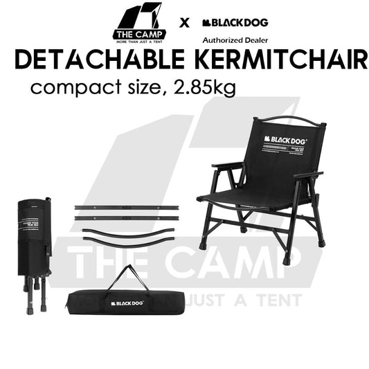 Blackdog Detachable Kermit Chair Foldable Tactical Back Support Heavy Duty Outdoor Camping Portable Black CBD2450JJ043