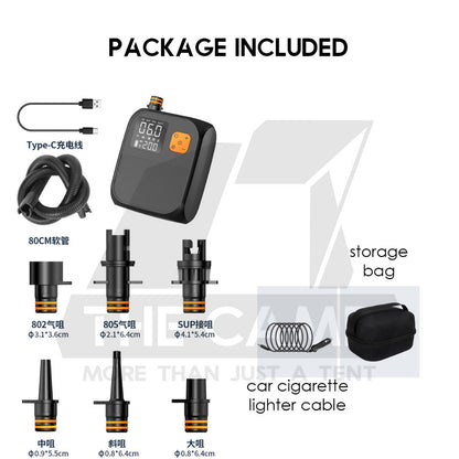 Air Pump for Air Tent SUP Board Air Bed 20PSI 8000mah Portable Electric Car Ciggy Plug
