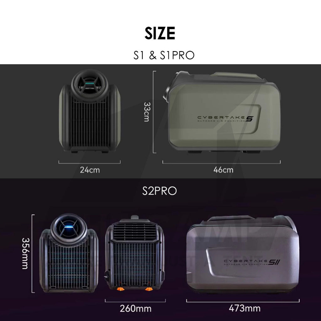 Cybertake S1 / S1 PRO /S2 PRO Portable Air Conditioner Tactical Style 240V Outdoor Camping Air Cond with Bag