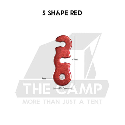 Camping Aluminium Tent Rope Tensioner Adjuster Deck Peg Fishbone Hanger Paracord Tarp 2 Holes S Shape Triangle Squid