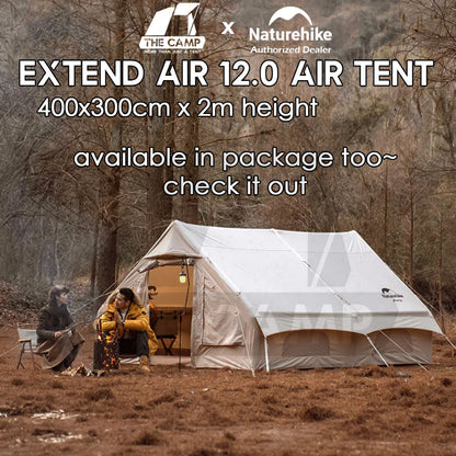 Naturehike Extend Air 12 12.0 Air Tent Inflatable 400 x 300cm Package Outdoor Camping Cotton Khemah Angin