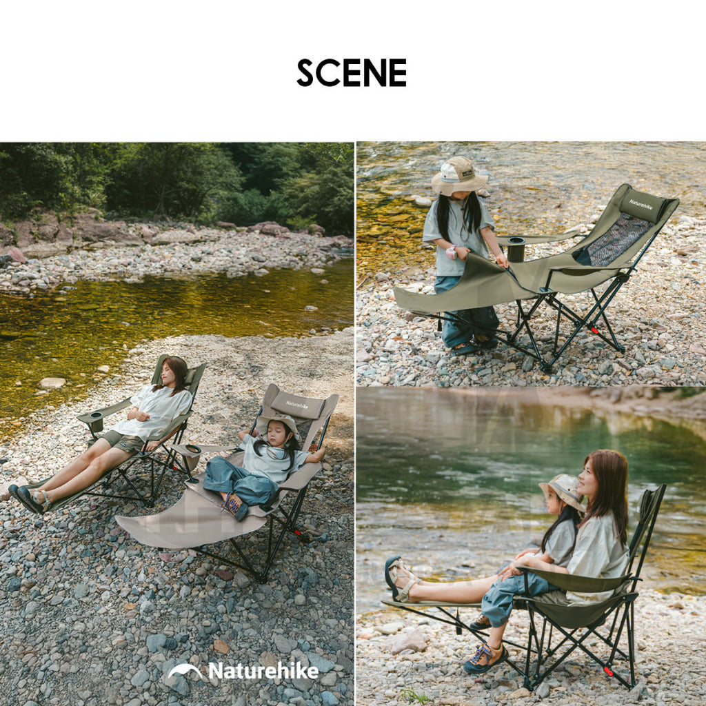 Naturehike T05 Reclining Chair with Mesh Head Rest Foot Rest Recliner Outdoor Camping Kerusi Healing CNK2550JJ023