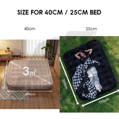 Blackdog Inflatable Air Bed 25cm 40cm Built in Pump Single Double Black Mattress Inflatable CBD2550WS037 CBD2450WS027