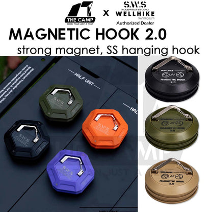 Wellhike SWS Magnetic Hook 2.0 Stainless Steel Hook Strong Flysheet Tarp Tent Magnet Clip Hanger Light Lamp Hamburger