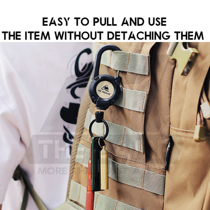 Retractable Buckle Lanyard Clip Carabiner Outdoor Camping Tactical Pull Badge Keychain Anti Lost Thief Light Hanger