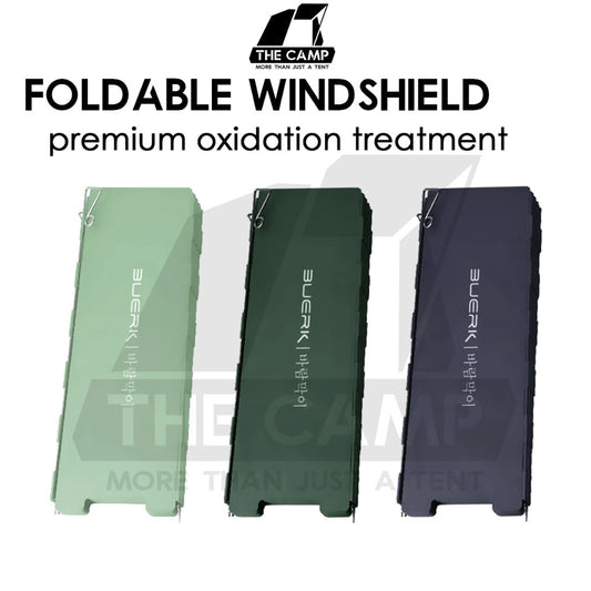 Buerk Foldable Outdoor 10 Plate Windshield Matt Oxidised Folding Camping Stove Windscreen Sheild Portable Wind Black