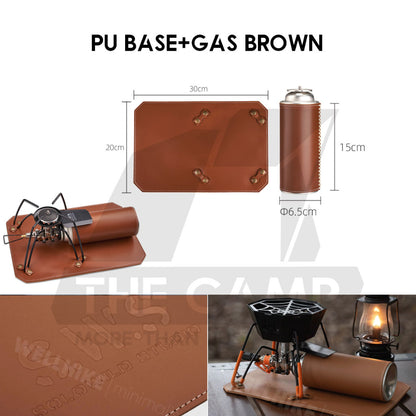 Wellhike SWS Spider Stove Base / Gas Sleeve PU Leather Case Set Soto Anti Slip Base Cover