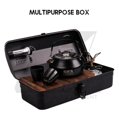 Wellhike SWS Tactical Tool Box Optional PU Handle Wood Plate Inner Bag Kettle Soto Stove Outdoor Camping Storage Case