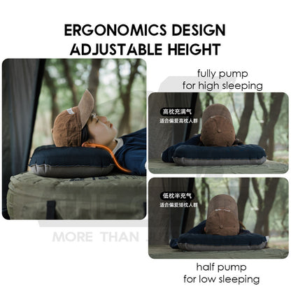 Shinetrip Sponge Air Pillow 2 in 1 Inflatable Soft Tactical Outdoor Camping Silent Soundless Inflate Travel Bed Bantal
