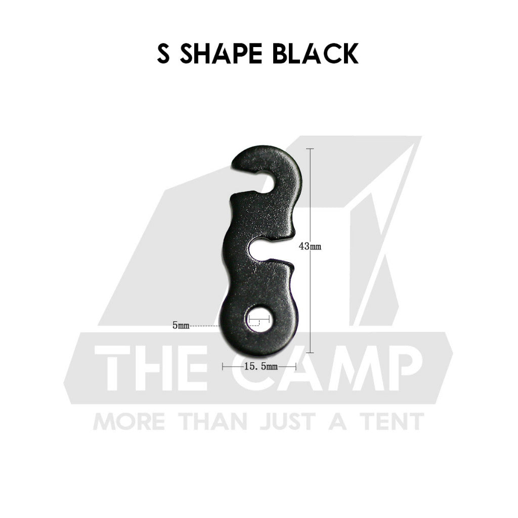 Camping Aluminium Tent Rope Tensioner Adjuster Deck Peg Fishbone Hanger Paracord Tarp 2 Holes S Shape Triangle Squid