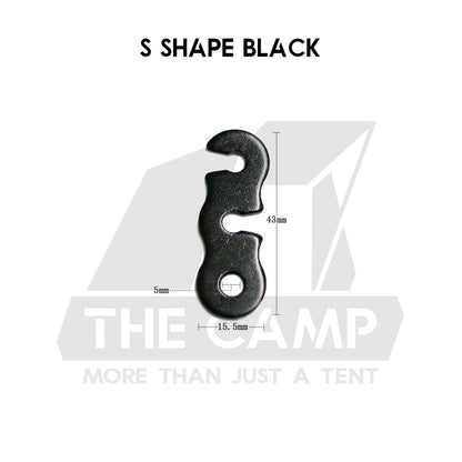 Camping Aluminium Tent Rope Tensioner Adjuster Deck Peg Fishbone Hanger Paracord Tarp 2 Holes S Shape Triangle Squid