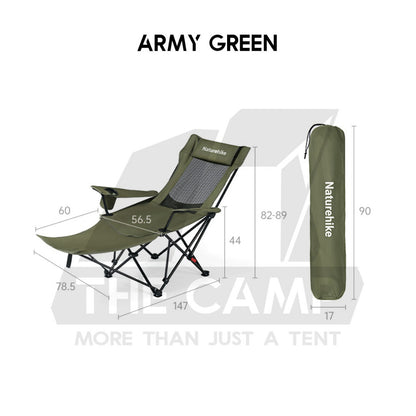 Naturehike T05 Reclining Chair with Mesh Head Rest Foot Rest Recliner Outdoor Camping Kerusi Healing CNK2550JJ023