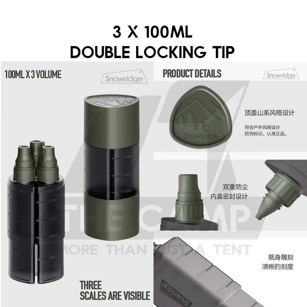 Snowridge Guard Squeeze Bottle 3 in 1 Dispenser Seasoning Bottle Outdoor Camping Kitchenware Jar Container Sauce
