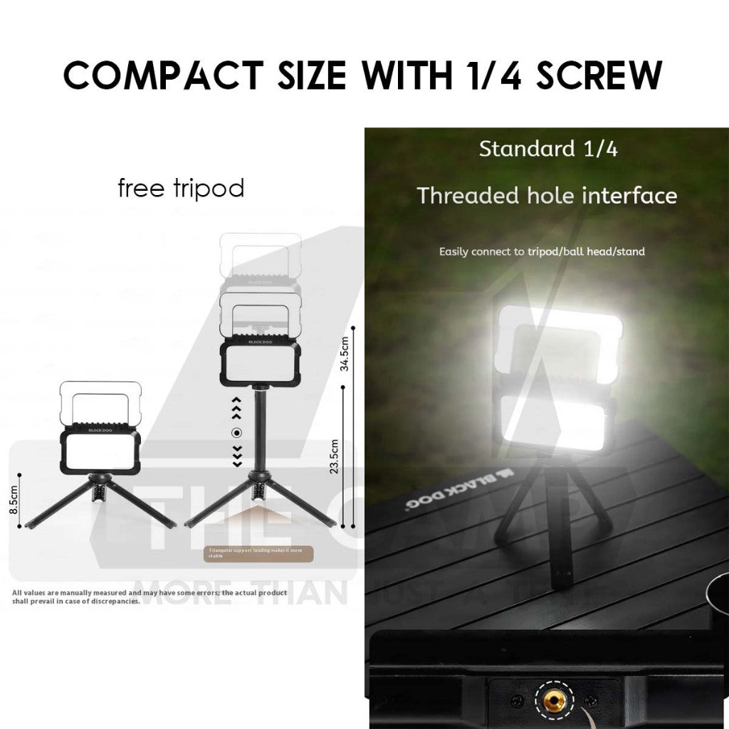 Blackdog Dual Side Foldable Light with Tripod Outdoor Camping Hanging LED Floodlight Latern Lampu CBD2550ZM033