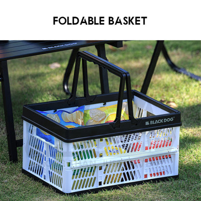 Blackdog Foldable Basket Folding Storage Box Outdoor Camping 26L Large Capacity Portable Compact Size Black CBD2450XB012