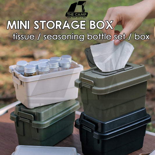 Mini Storage Box For Camping Outdoor Ingredient Tissue Box Condiment Bottle Seasoning Bag Spice Organizer Bekas Botol