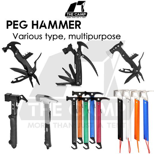 Camping Hammer Stainless Steel Copper Aluminium Brass Solid Wood Handle Peg Stake Nail Hammers Multifunction