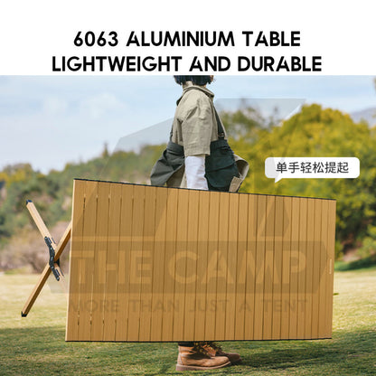 Naturehike Aluminium Egg Roll Table Outdoor Camping BBQ Party Black 120cm 150cm Table Portable Foldable CNK2300JU010