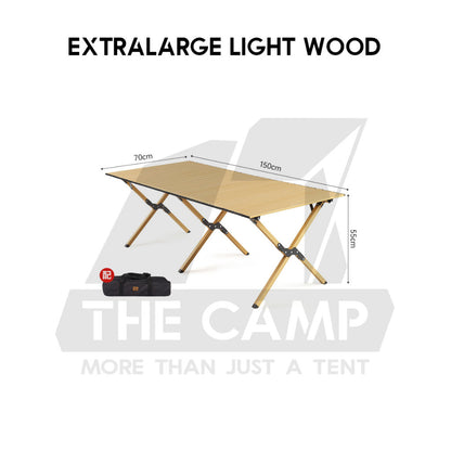Naturehike Aluminium Egg Roll Table Outdoor Camping BBQ Party Black 120cm 150cm Table Portable Foldable CNK2300JU010