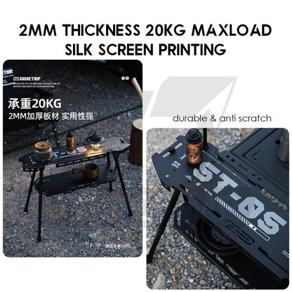 Shinetrip Skateboard Rack Table ST05 Tactical IGT Series Folding Table Shelf Storage Aluminum Alloy Meja Rak Khemah